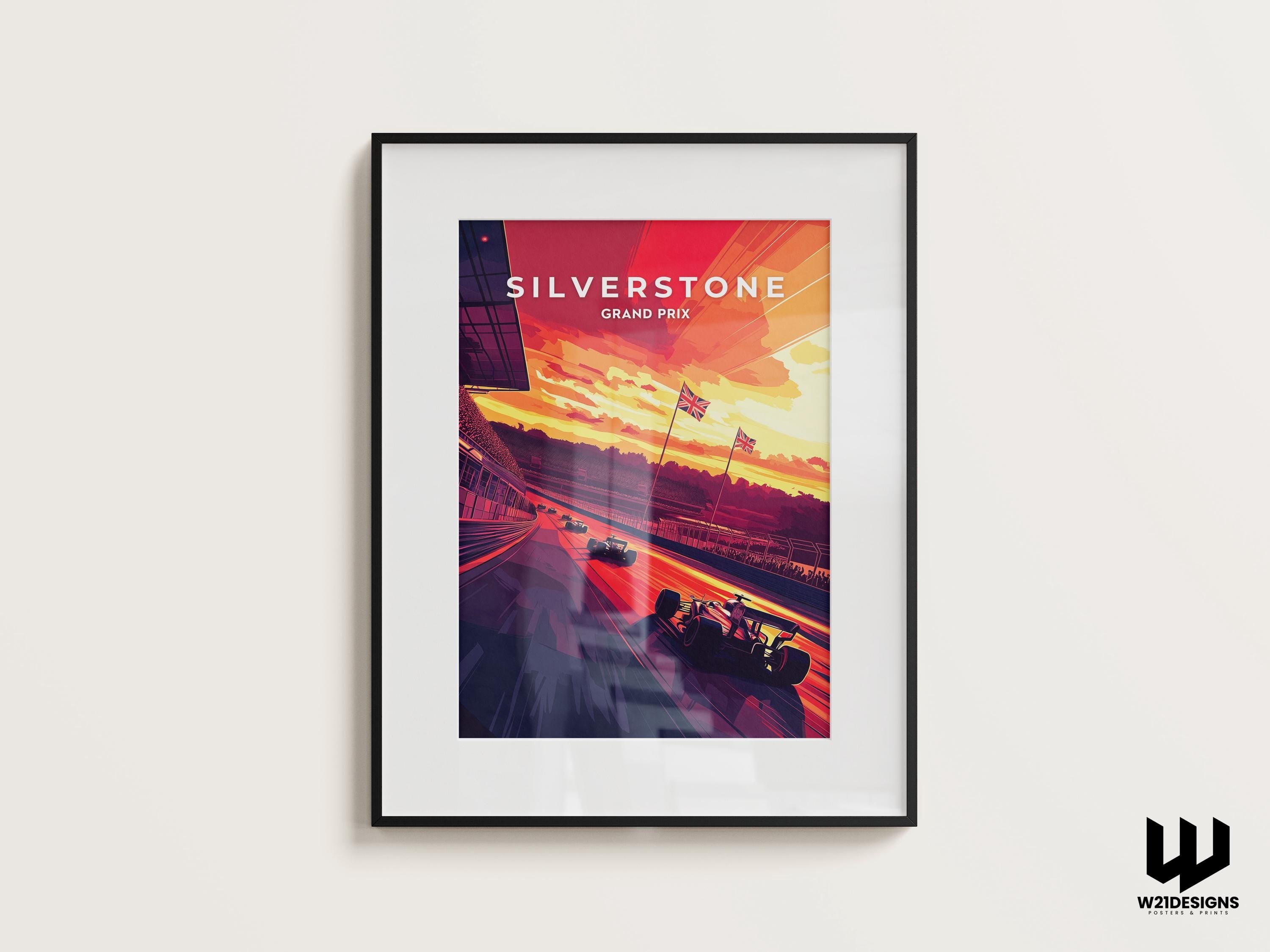 Silverstone Grand Prix Poster: British F1 Racing Art Print