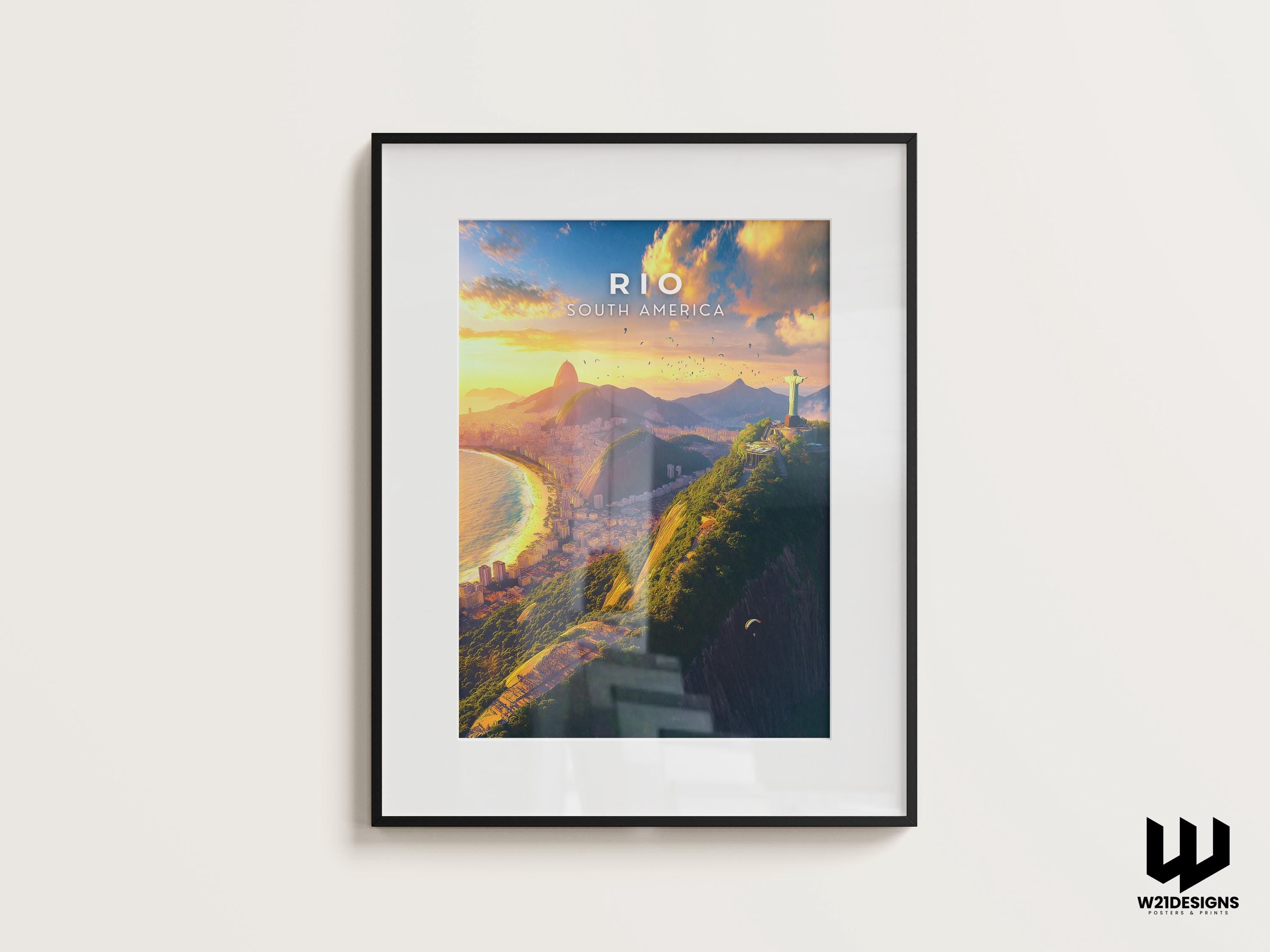 Rio de Janeiro Print: Christ the Redeemer, Brazil Travel Poster